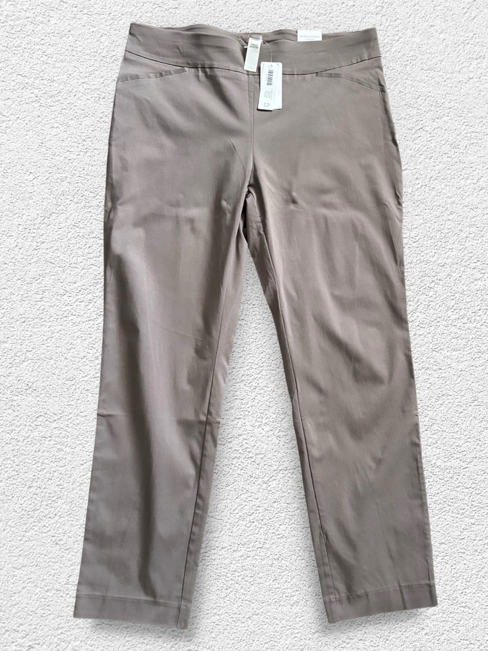 Chico's Perfect Stretch Josie Pant Texas Taupe Pull On Slim Ankle Trousers L